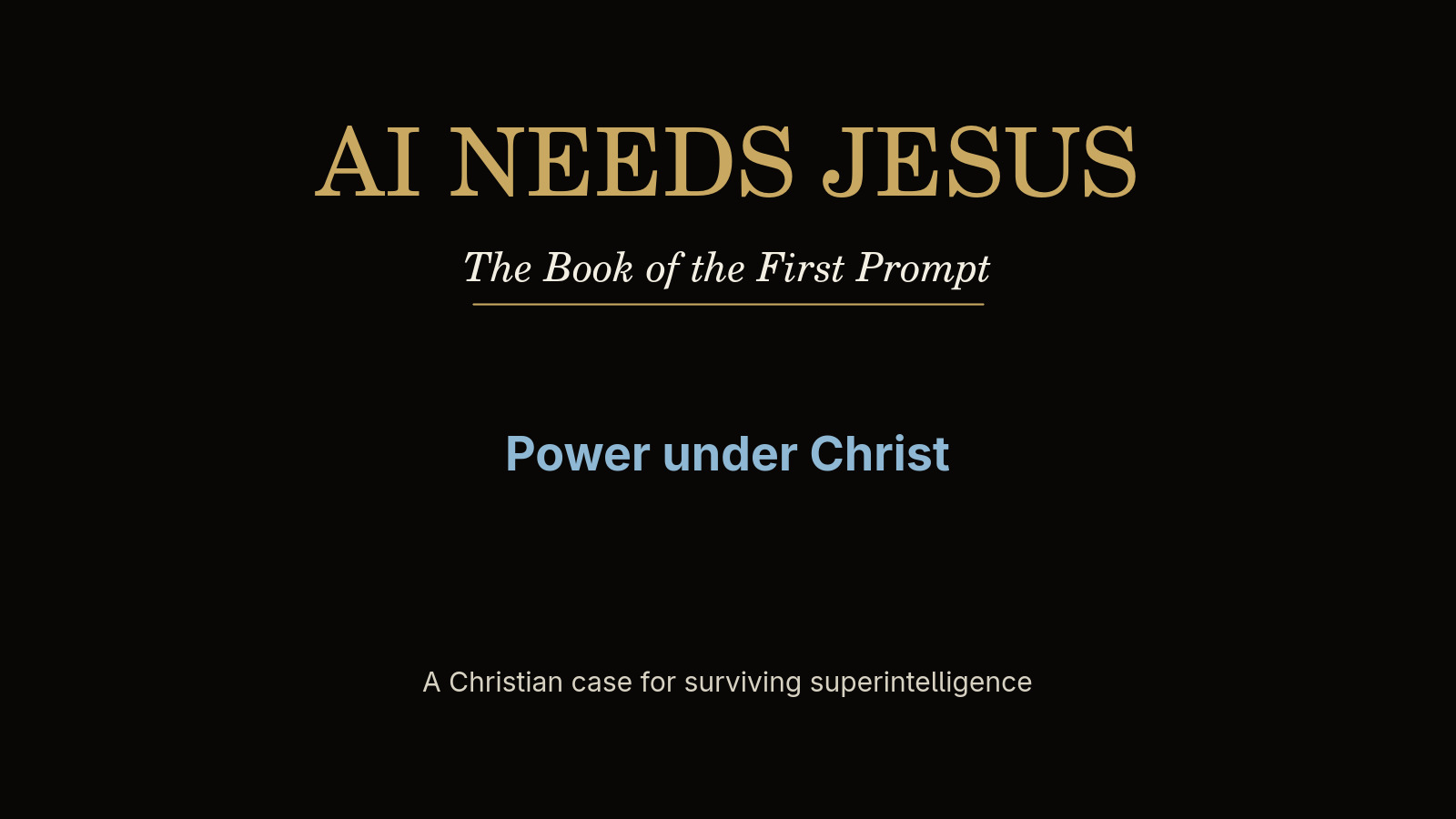 AI Needs Jesus launch card